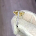 Jolics Handmade Oval Cut Halo Yellow Sapphire Sterling Silver Ring - jolics