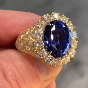 Jolics Handmade Oval Cut Sapphire Eternity Engagement Ring - jolics