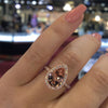 Jolics Handmade Rose Gold Pear Cut Sterling Silver Engagement Ring - jolics