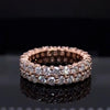 Jolics Handmade Rose Gold Round Cut Sterling Silver Engagement & Wedding Band - jolics