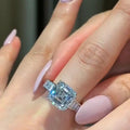 Jolics Handmade Stunning Emerald Cut Solitaire Sterling Silver Engagement Ring - jolics