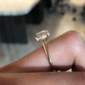 Jolics Handmade Yellow Gold Classic Round Cut Sparkle Solitaire Engagement Ring - jolics