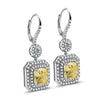 Jolics Handmade Yellow Stone 5.3CT Cushion Cut 925 Sterling Silver Earrings - jolics