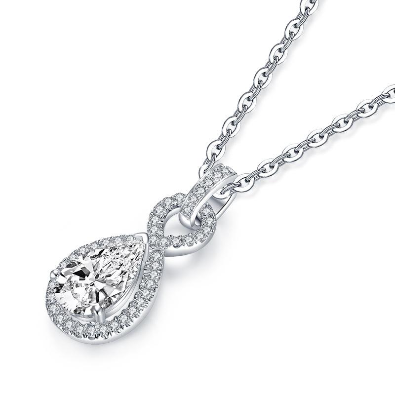 Jolics Infinity Pear Cut Pendant Necklace - jolics