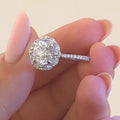 Jolics Moissanite Fashion Flower Round Cut Sterling Silver Ring - jolics