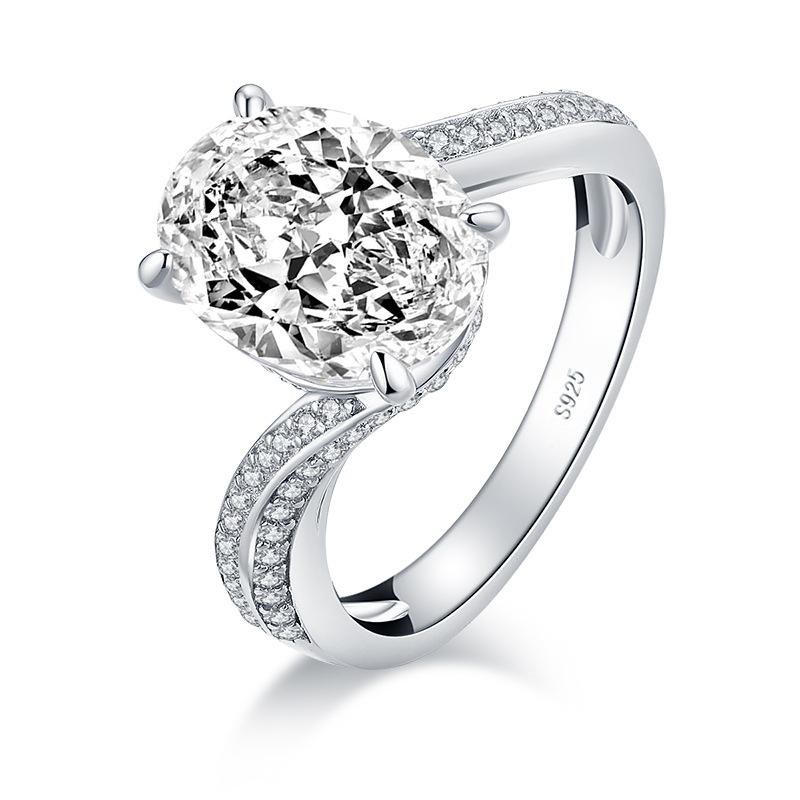 Jolics Oval Cut Bypass Under Halo Engagement Ring - jolics