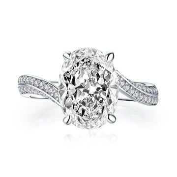 Jolics Oval Cut Bypass Under Halo Engagement Ring - jolics