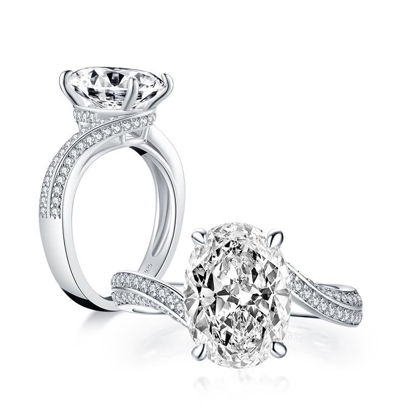 Jolics Oval Cut Bypass Under Halo Engagement Ring - jolics