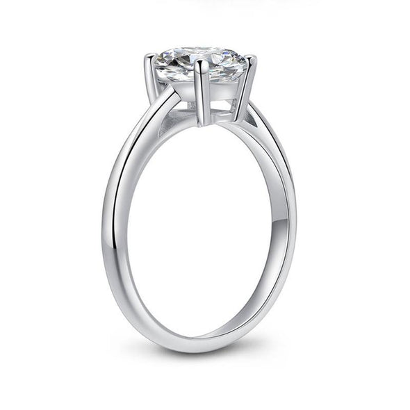 Jolics Oval Solitaire Sterling Silver Ring - jolics