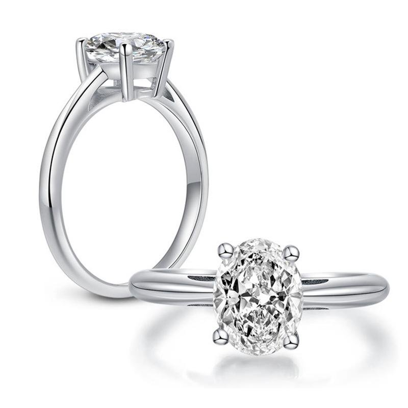 Jolics Oval Solitaire Sterling Silver Ring - jolics