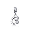 Letters Collection Initial Letter A-Z 925 Sterling Silver Charms for Bracelet - jolics