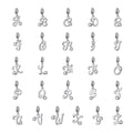 Letters Collection Initial Letter A-Z 925 Sterling Silver Charms for Bracelet - jolics