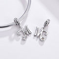 Letters Collection Initial Letter A-Z 925 Sterling Silver Charms for Bracelet - jolics