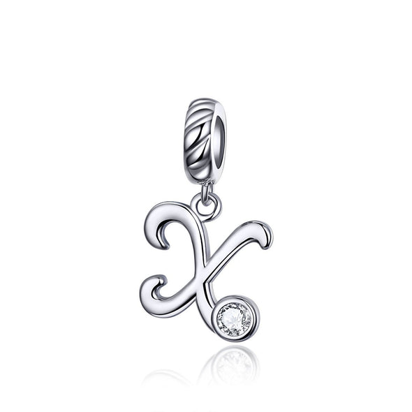 Letters Collection Initial Letter A-Z 925 Sterling Silver Charms for Bracelet - jolics