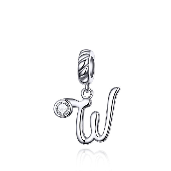 Letters Collection Initial Letter A-Z 925 Sterling Silver Charms for Bracelet - jolics