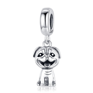 Little Dog 925 Sterling Silver Dangle Charm - jolics