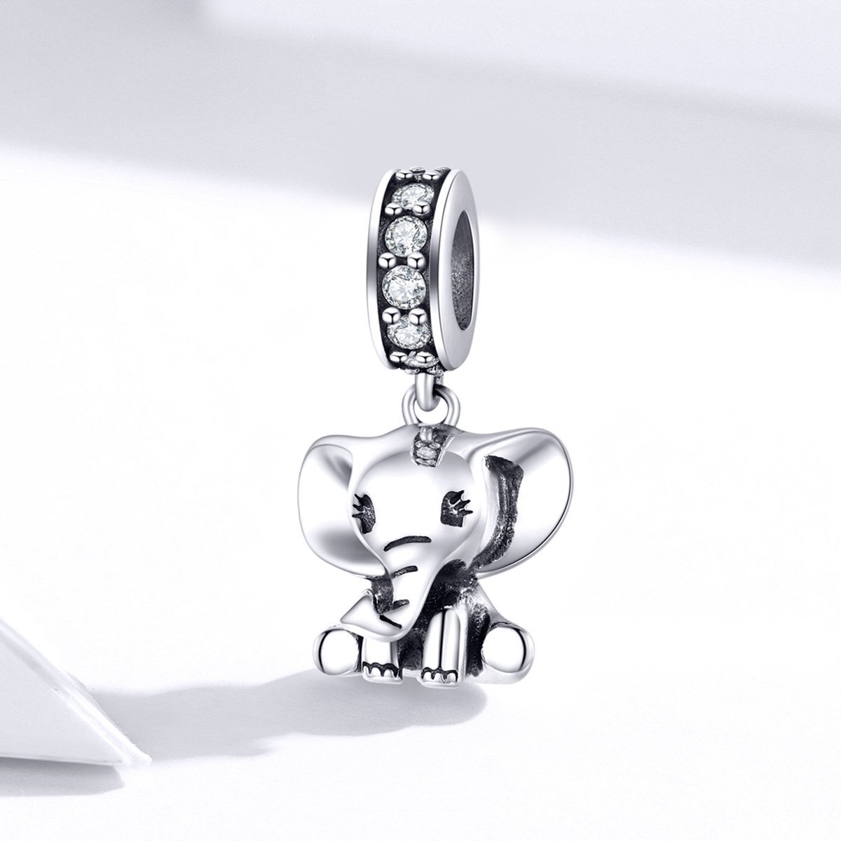 Little Elephant 925 Sterling Silver Dangle Charm - jolics