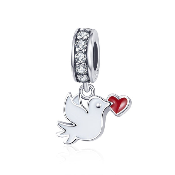 Love Messenger 925 Sterling Silver Dangle Charm - jolics