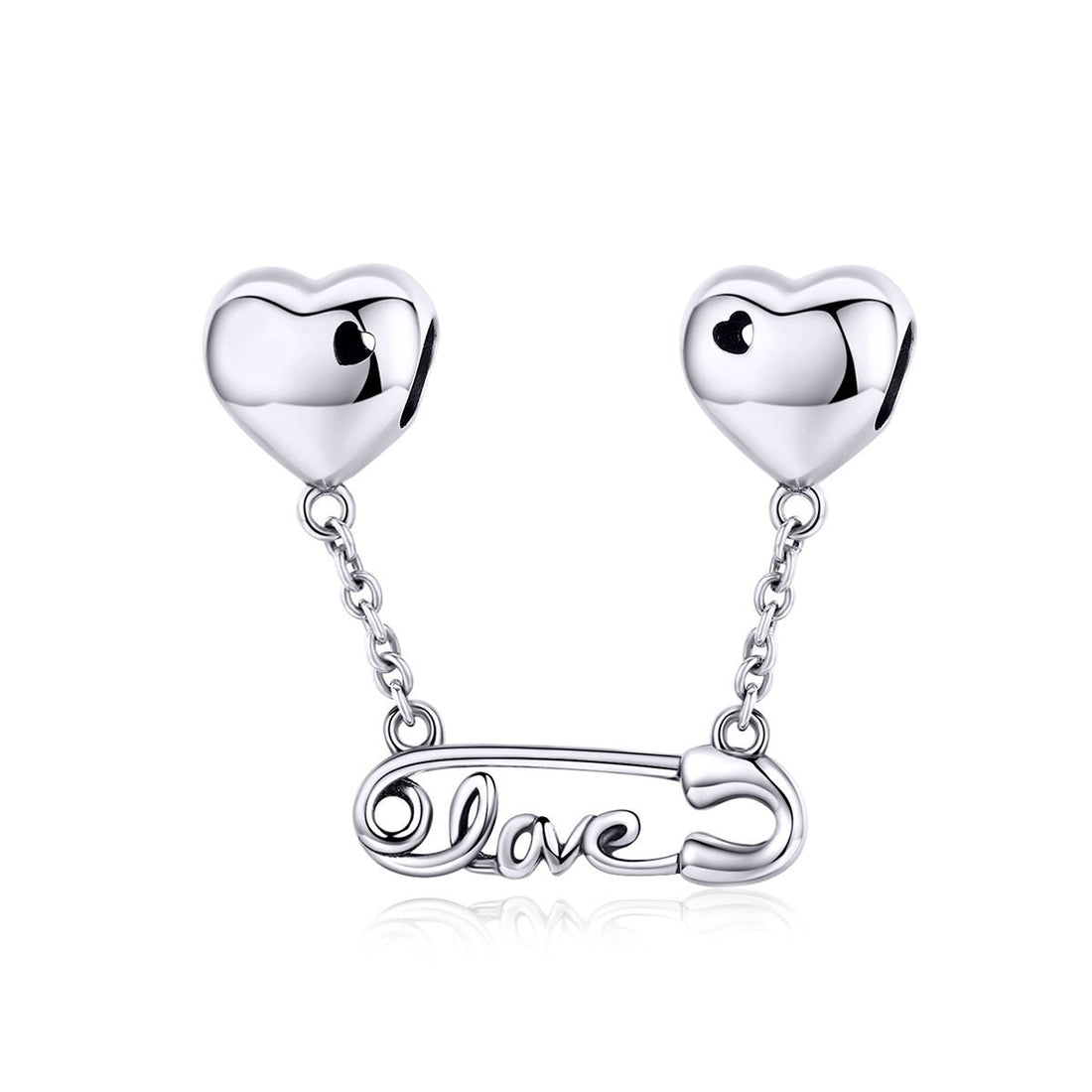 Love Pin 925 Sterling Silver Dangle Charm - jolics