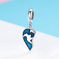 Love Travel Heart 925 Sterling Silver Dangle Charm - jolics