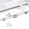 Lucky Blue Eye Design 925 Sterling Silver Slider Bracelet - jolics