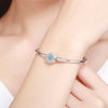 Lucky Eye 925 Sterling Silver Bangle Clasp Bracelet - jolics