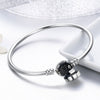 Lucky Eye 925 Sterling Silver Bangle Clasp Bracelet - jolics