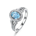 Luxury 1.25ct Halo Topaz 925 Sterling Silver Ring - jolics