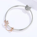 Maple Leaf Rose Gold 925 Sterling Silver Charm - jolics