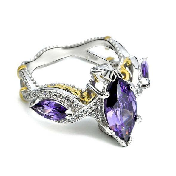 Marquise Cut Purple Twist Ring - jolics