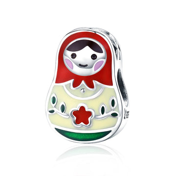 Matryoshka Doll 925 Sterling Silver Bead Charm - jolics