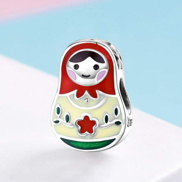 Matryoshka Doll 925 Sterling Silver Bead Charm - jolics