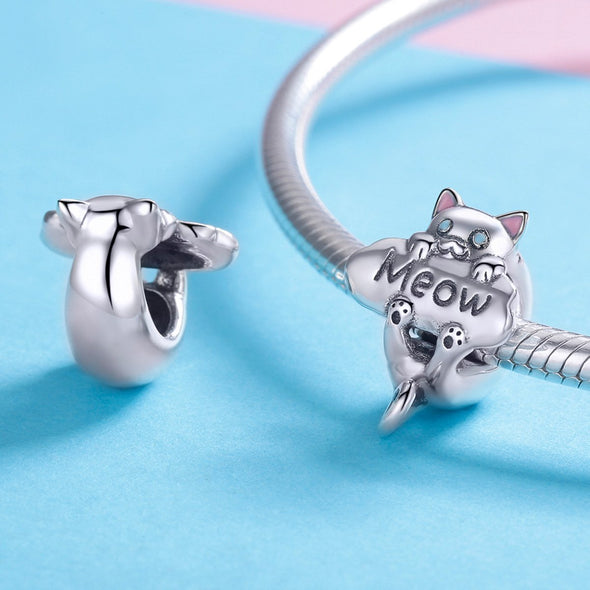 Meow Kitty 925 Sterling Silver Charm - jolics