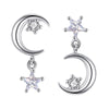 Moon and Star Asymmetry Stacking Earrings - jolics