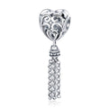 Moving Heart 925 Sterling Silver Dangle Charm - jolics