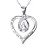 Mum's Gift - Fancy Heart Pendant Necklace With Center Stone - jolics