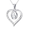 Mum's Gift - Fancy Heart Pendant Necklace With Center Stone - jolics