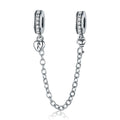 My Love- 925 Sterling Silver Bracelet Safety Chain Charm - jolics