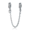 My Love- 925 Sterling Silver Bracelet Safety Chain Charm - jolics