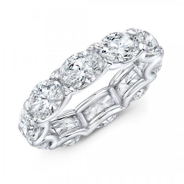 Oval Cut Eternity Sterling Silver Women's Band - jolics