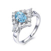 Oval Cut Topaz Stone Halo Ring - jolics