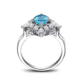 Oval Cut Topaz Stone Halo Ring - jolics