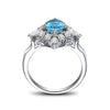 Oval Cut Topaz Stone Halo Ring - jolics