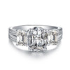 Oval&Emerald Cut Split Shank Ring - jolics