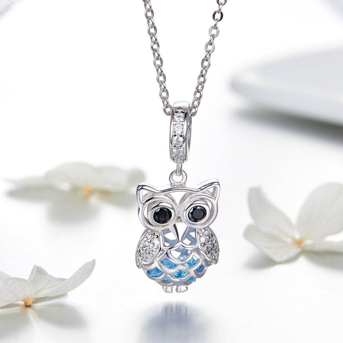 Owl 925 Sterling Silver Dangle Charm - jolics