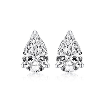 Pear Cut 925 Sterling Silver Stud Earrings - jolics