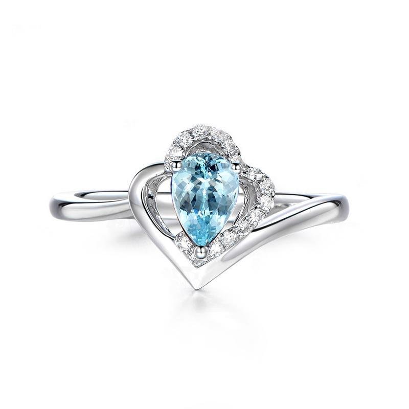 Pear Cut Topaz Stone Bypass Ring - jolics