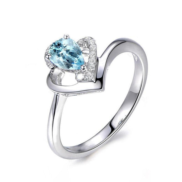 Pear Cut Topaz Stone Bypass Ring - jolics