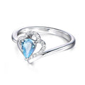 Pear Cut Topaz Stone Bypass Ring - jolics