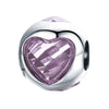 Pink Heart 925 Sterling Silver Bead Charm - jolics